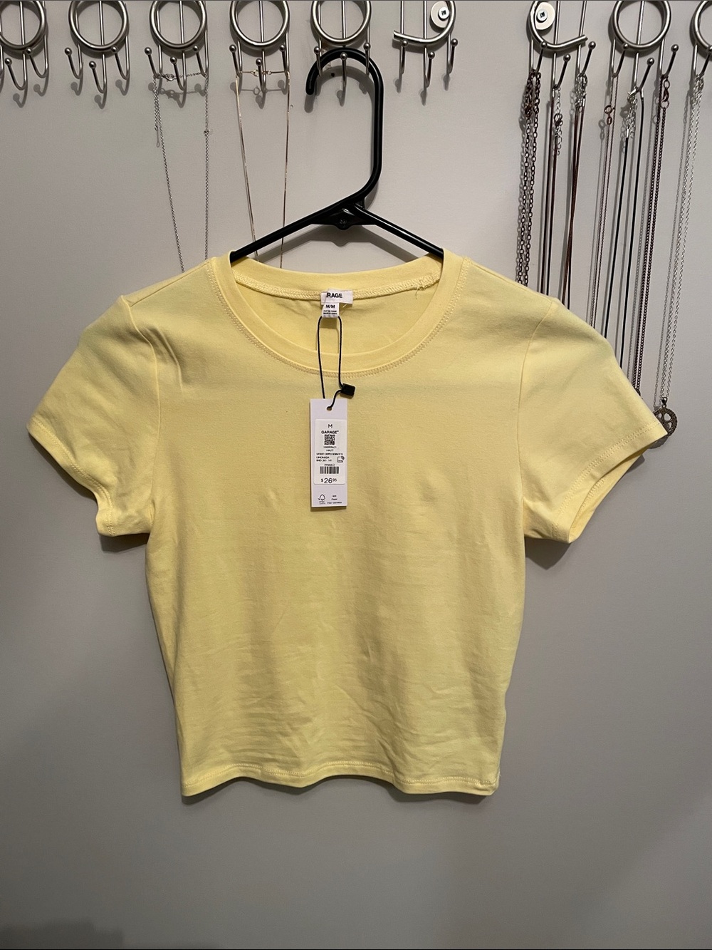 Garage Short Sleeve Tee in Pale Yellow, brand new with tags